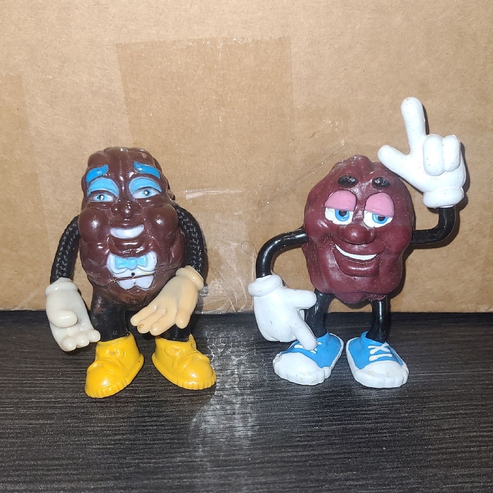 Vintage California Raisins Figures Lot of 2 – 80s/90s Collectible PVC Toys